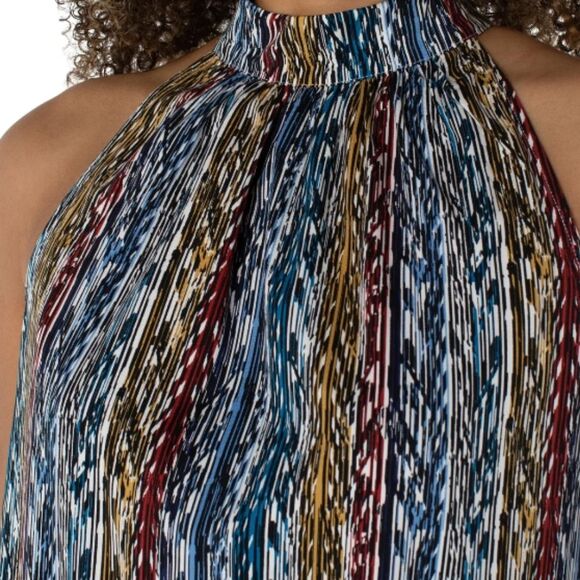Liverpool Los Angeles Womens Halter Top Sleeveless Ikat Arrows Stripes s… - Picture 15 of 15
